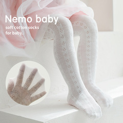 Children's pantyhose summer thin mesh girls' leggings princess bow dance tights white