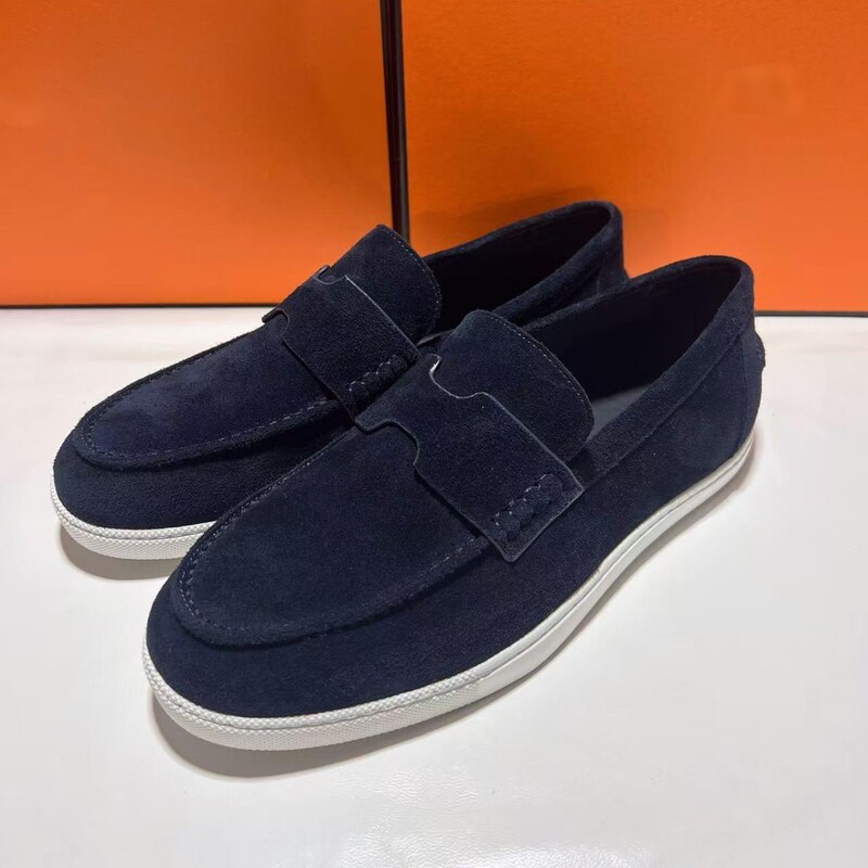 High-End New Genuine Leather Men's Casual Slip-On Loafers Versatile Slip-On Lazy Shoes High-End Trendy Men's Shoes