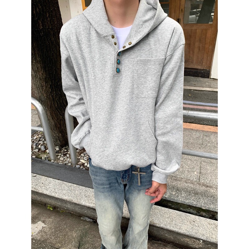 Cross-Border American Simple Retro Spring Trendy Turquoise Button Casual Suit Men's Loose Versatile Couple Sweatshirt Jacket