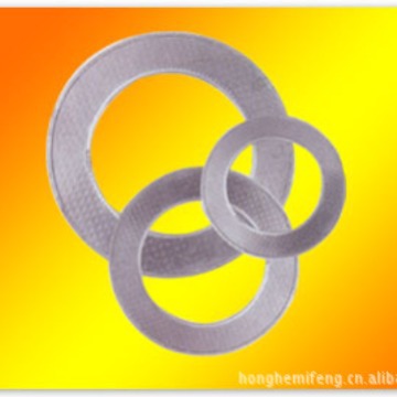 供应柔性石墨包覆垫片 圆形高温石墨绝缘垫垫片 四氟密封石棉垫片