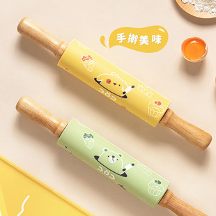 Household Extended Dough Roller Set with Solid Wood Large Rolling Pin for Baking