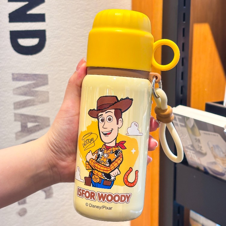 Toy Story Kids Taza de calor especial para niños y niñas para la escuela Taza de agua para estudiantes de primaria Taza de paja de tres usos