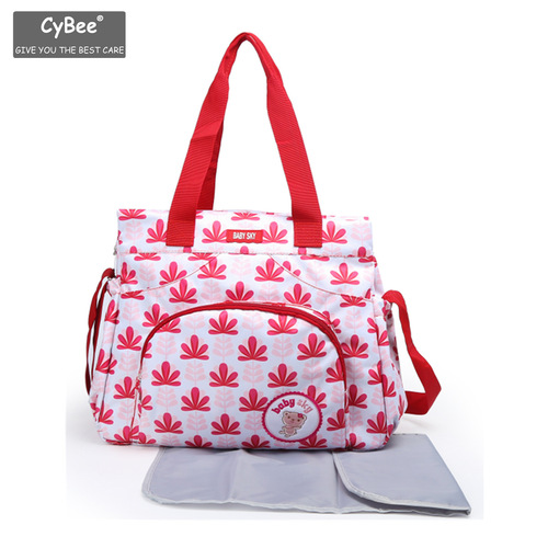 New European and American fashionable printed high-quality mommy bag, one-shoulder diagonal multi-functional large-capacity mother and baby diaper bag