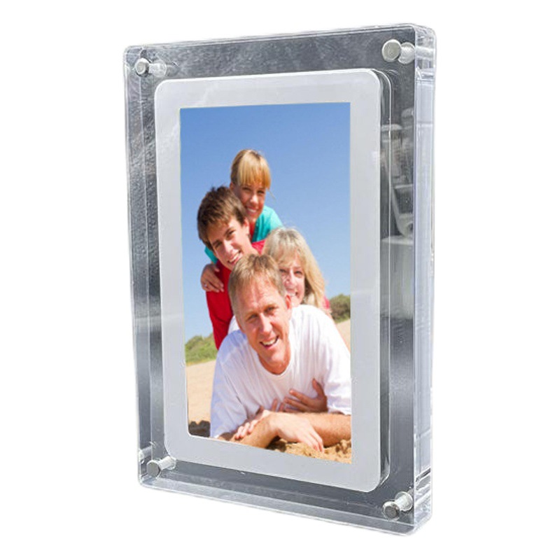 HD 7 pulgadas de acrílico marco de fotos digital Reproducir imagen de vídeo marco de fotos electrónico marco de fotos conmemorativa regalo