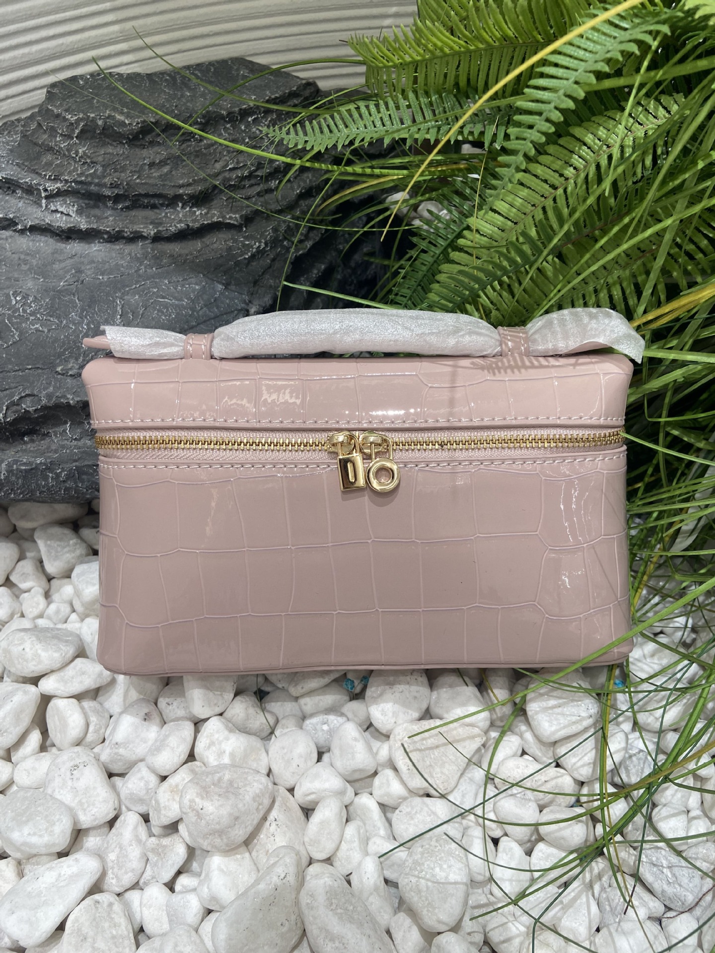 LP19gigi 同型化粧品袋 クロコダイル柄 ボックスバッグ 本革 ランチボックスバッグ ショルダー クロスボディ ポータブル 小さめ スクエアバッグ