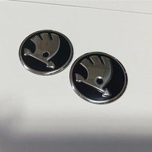 改装汽车斯柯达方向盘车标 改装车贴装饰贴车标贴 金属42mm金属贴
