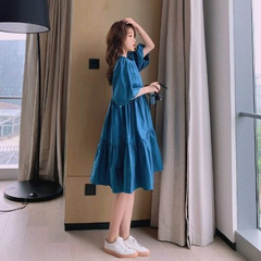 大きいサイズの女装の太っているアンドロメダの妊婦の超仙はやせているワンピースの夏にゆったりとしています。