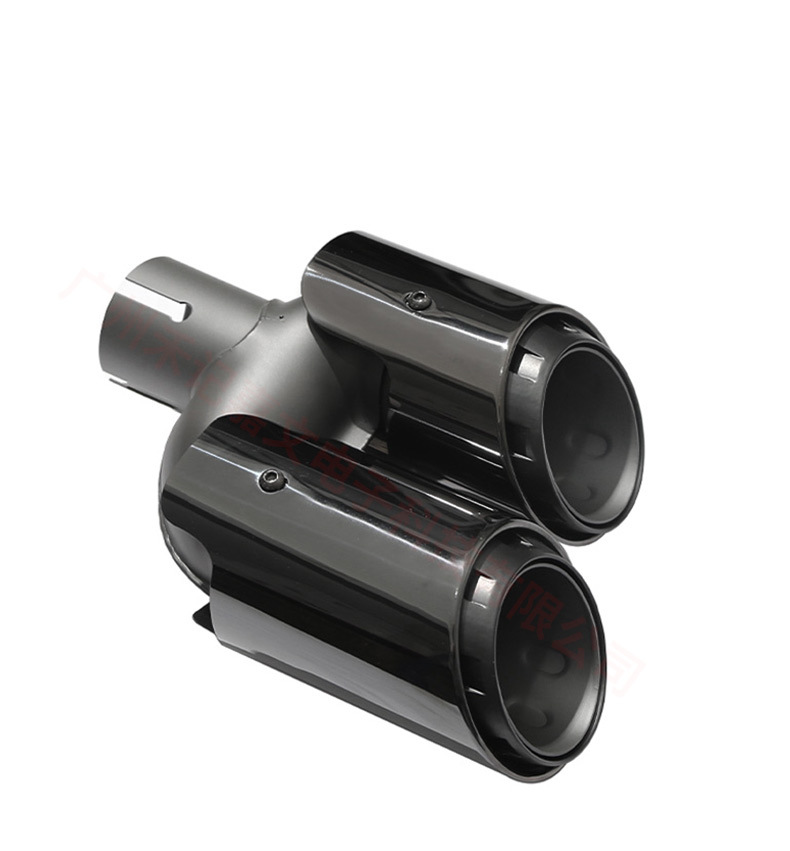 Suitable for 2014-2018 Porsche Macan tailpipe modification and upgrade, stainless steel three-layer titanium black exhaust pipe tail