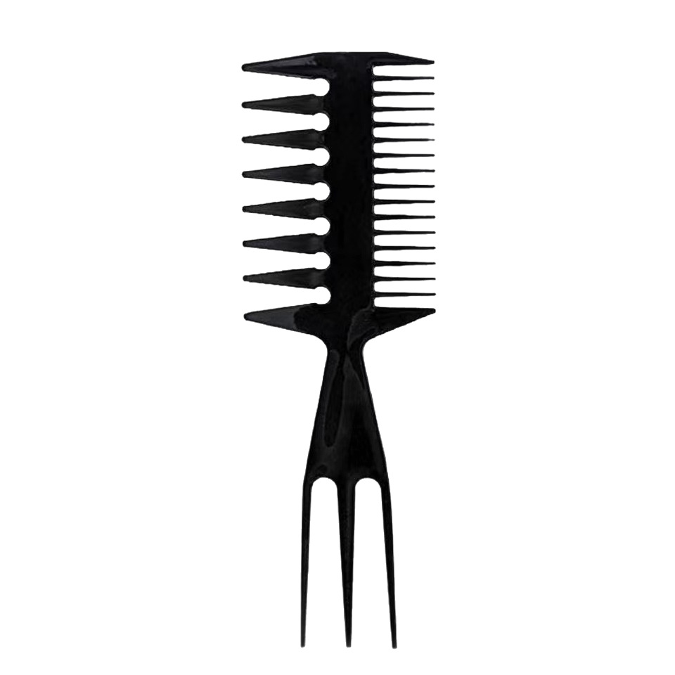 Peine de dientes anchos, peine para peinar el cabello hacia atrás, peine alisador, peine para separar el cabello, peine de maquillaje, peine de estilismo, peine de dientes anchos negro