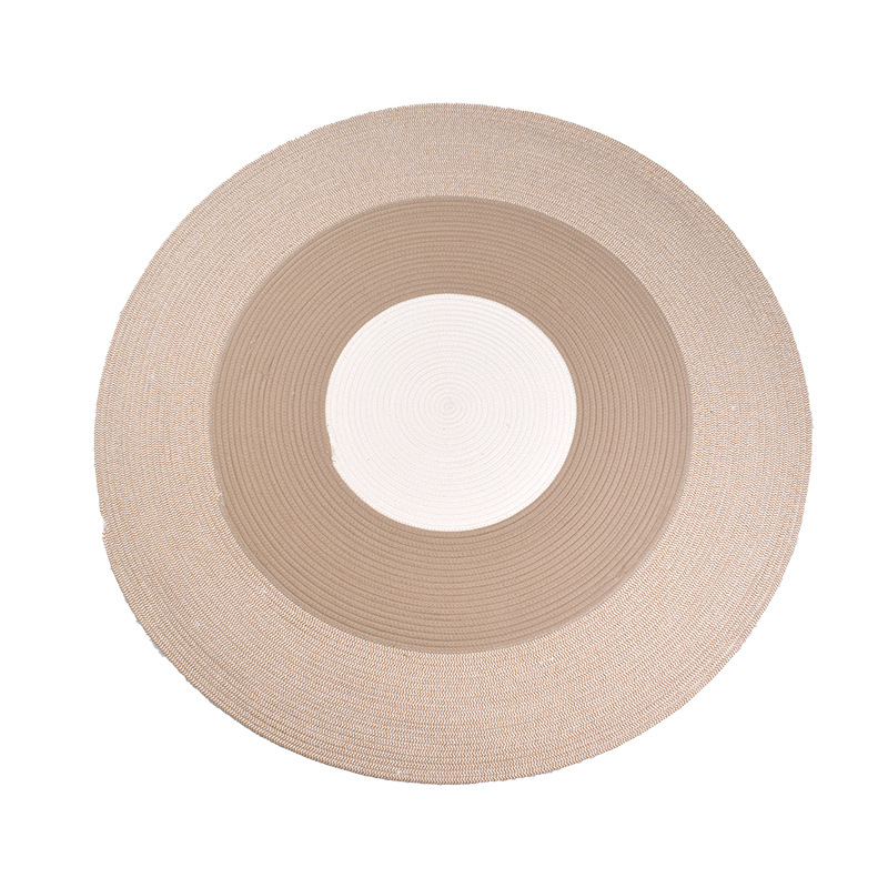 Estera de mesa hogar nórdico tejido hilo de algodón gradiente occidental placemat simple montaña decoración de escritorio tazón estera de aislamiento