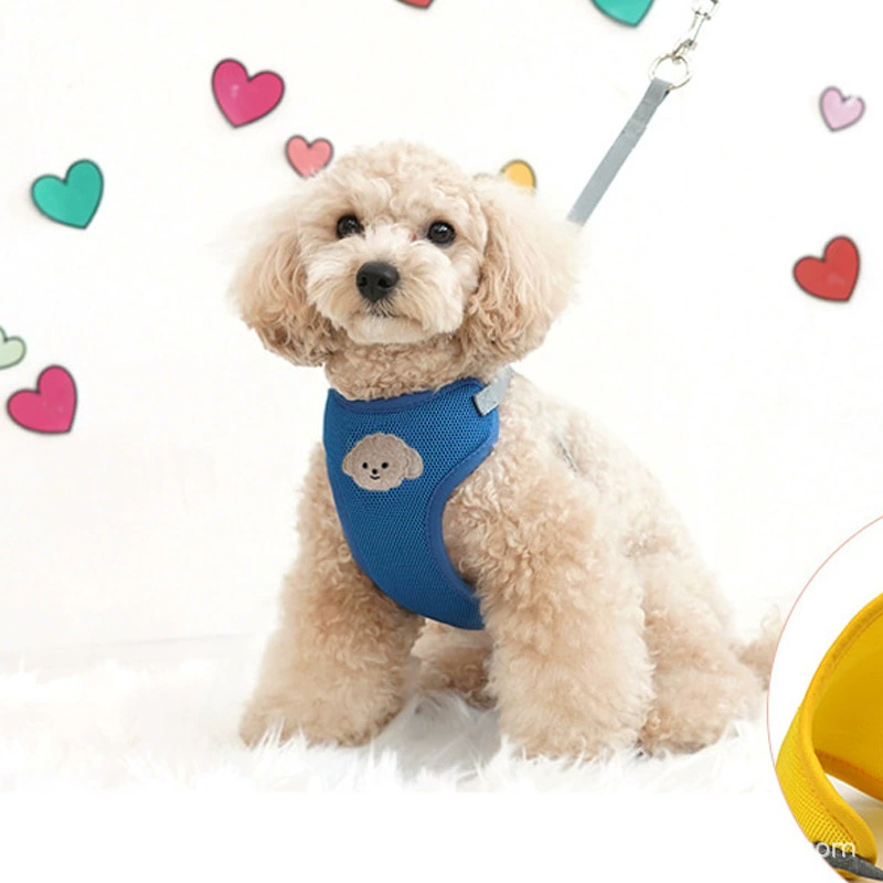 Товары для домашних животных Тяговая веревка для собак Маленький жилет для собак Грудь Спина Бытовая Тяговая веревка Горький медведь Тедди Бомей