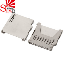 SD卡座耐高温SD长体卡座不自弹SD内存卡座贴片式卡槽11P连接器