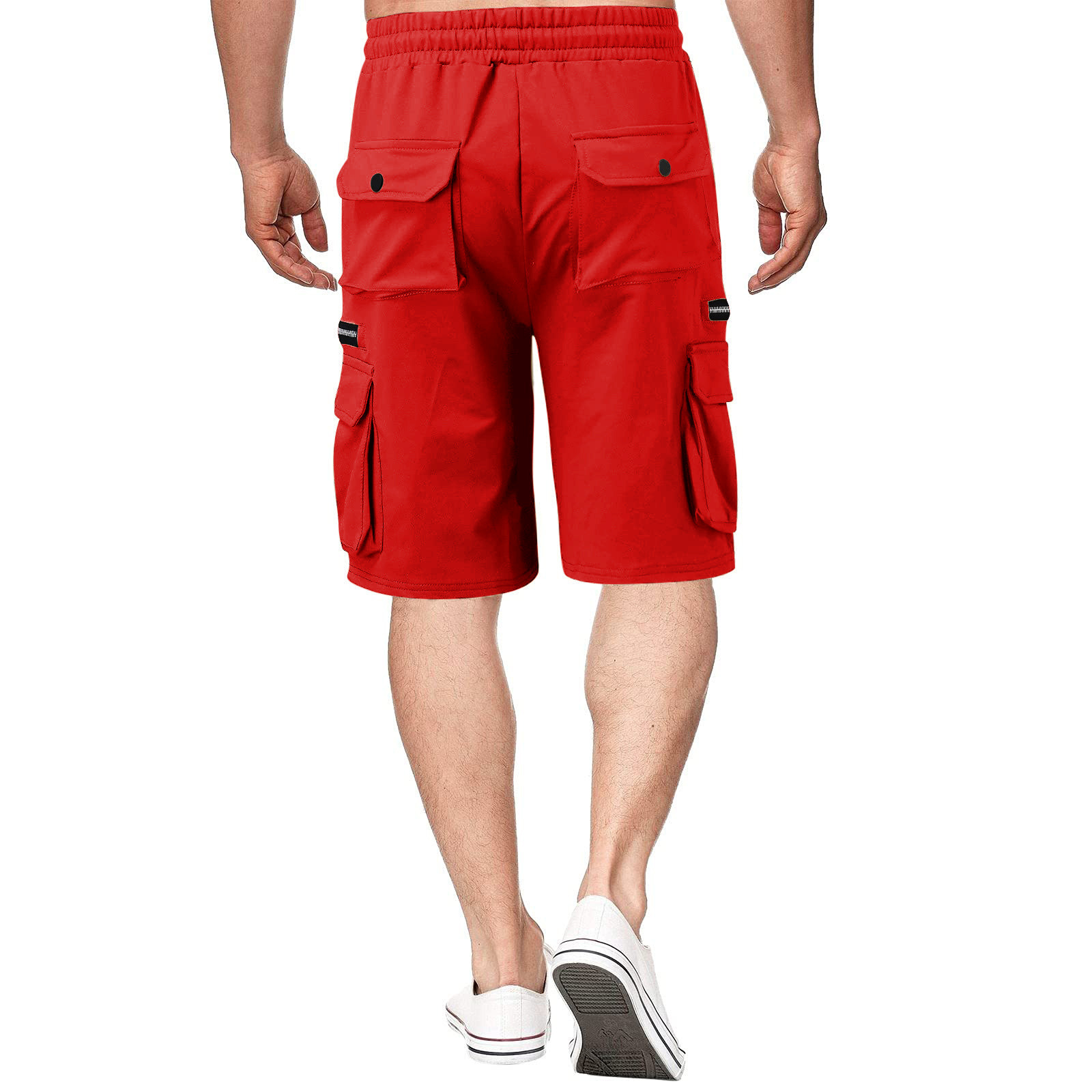 Herr sommar arbetsshorts i bomull, lös passform casual_voghion.com