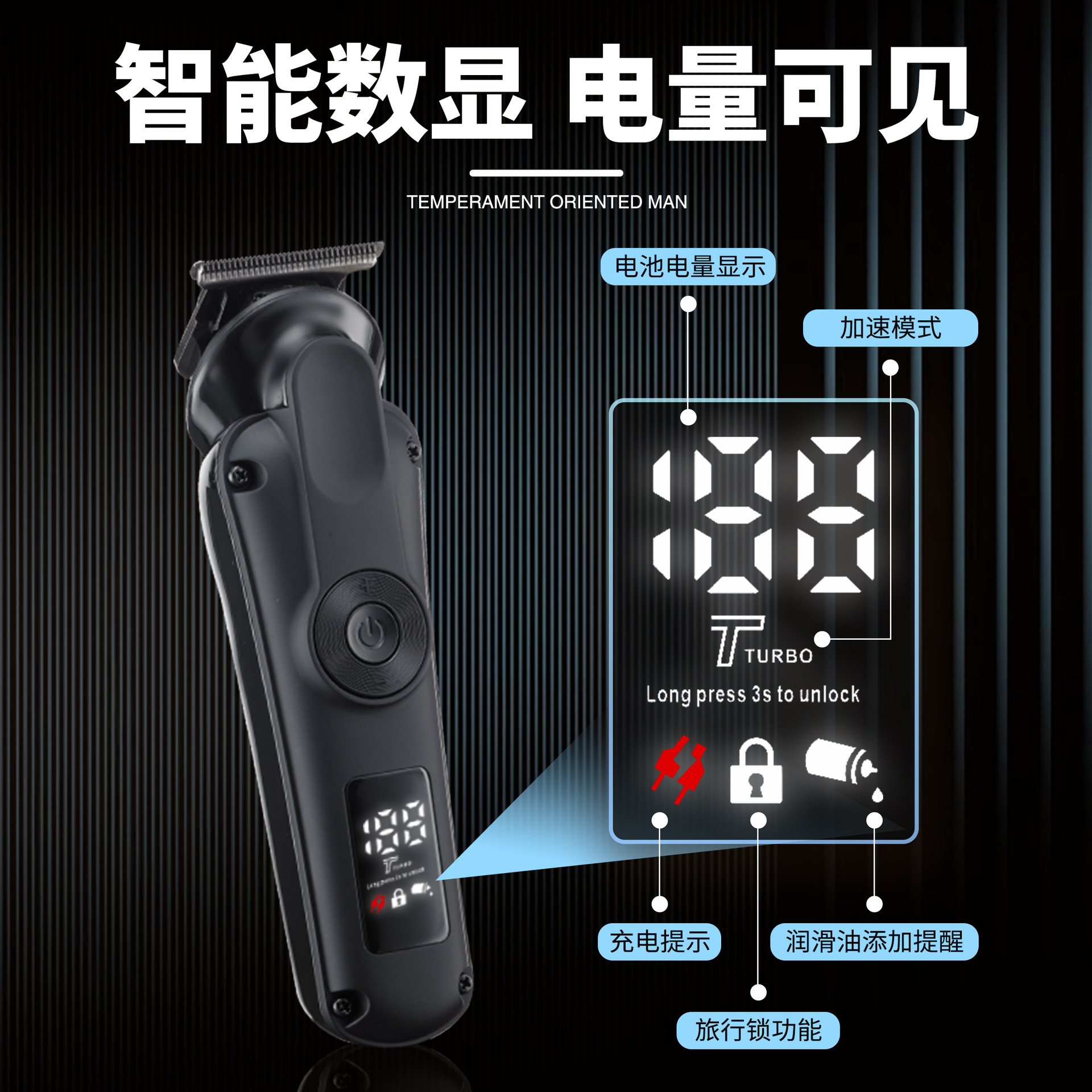 Cortapelos eléctrico transfronterizo máquina de cortar cabello para adultos cuerpo lavable recortadora profesional