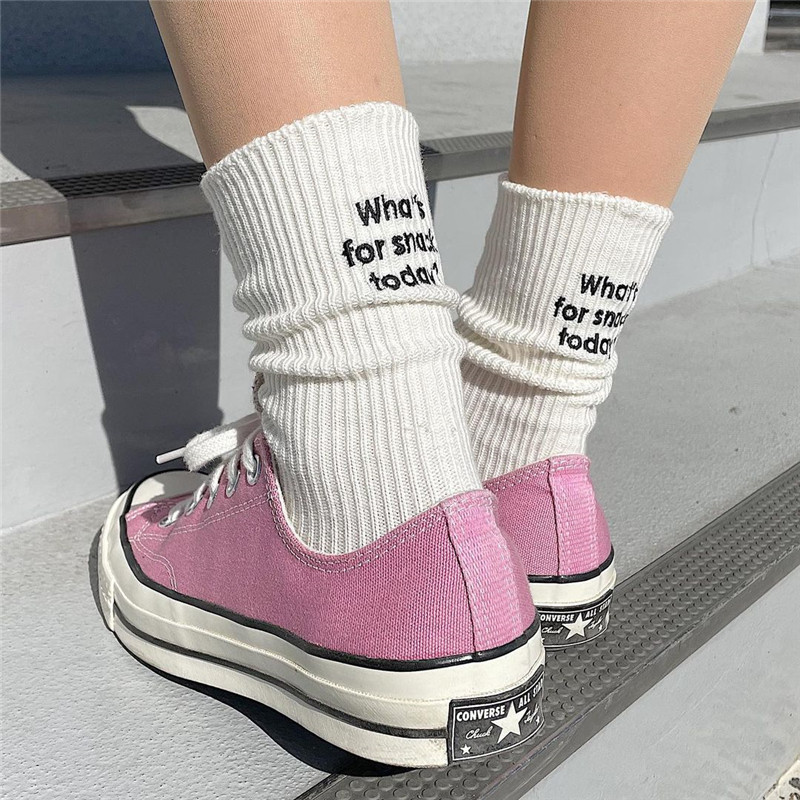 Daily Occasion Women's Fashion Letter Cotton Ankle Socks