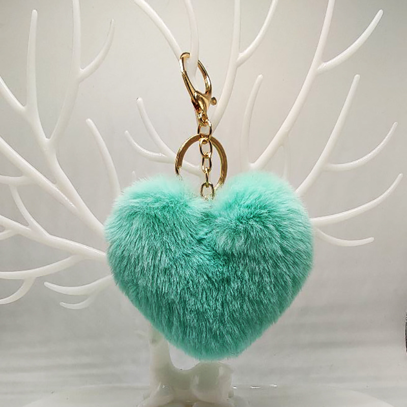 Fashion Plush Heart Keychain Pendant Peach Heart Fur Ball Jewelry Bag Pendant Manufacturer Wholesale