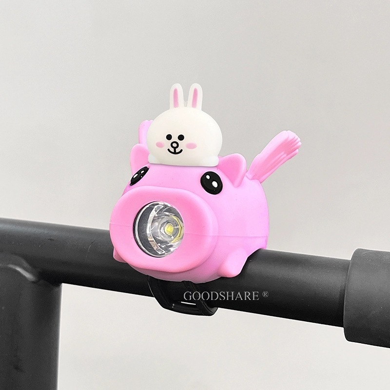 子供用自転車ライト、ナイトライディングライト、かわいい漫画kt猫マウンテンバイクバランスフロントライトツーインワンホーンアクセサリー|undefined