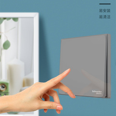 施耐德皓呈灰色開關插座面板一開雙控二三插五孔插座USB牆壁插座