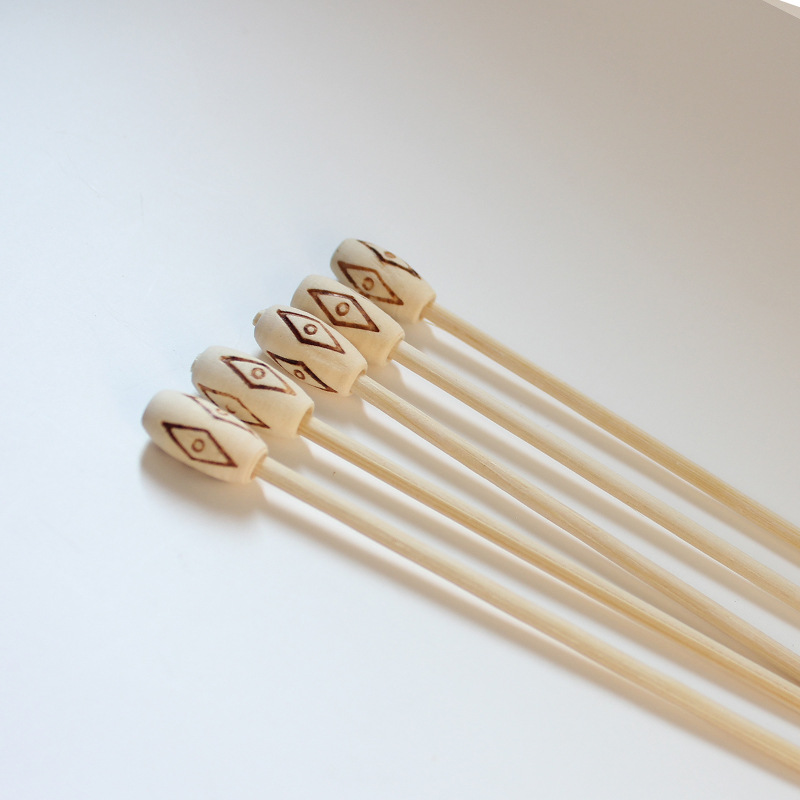 Madera tallada palo de bambú palo de fruta 100 unids/pack estilo exótico desechable flor caliente decorativo palo de bambú arte tambor de la cintura