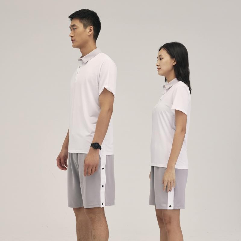 Blanco logotipo de impresión de secado rápido Polo2025 verano nuevo deportivo acondicionamiento físico ropa de trabajo ropa de trabajo ropa de grupo chaqueta