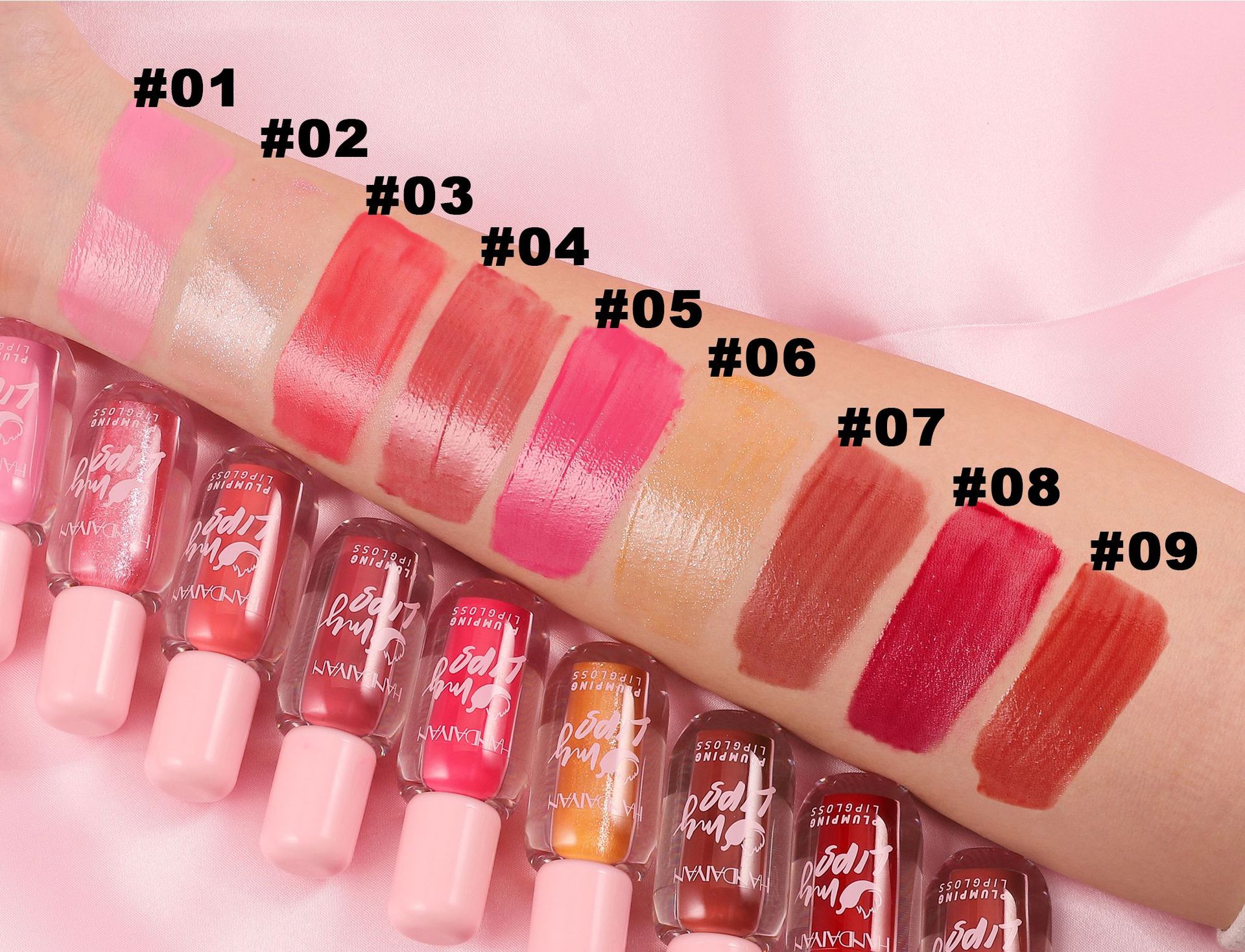 Cross-border Water Light Mirror Lip Gloss Lip Gloss, Pearlescent Lip Gloss Lipstick handaiyan Long-lasting Moisturizing and hydrating Lip Dye undefined