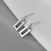 Small silver needle, metal minimalistic earrings, silver 925 sample, Japanese and Korean, simple and elegant design