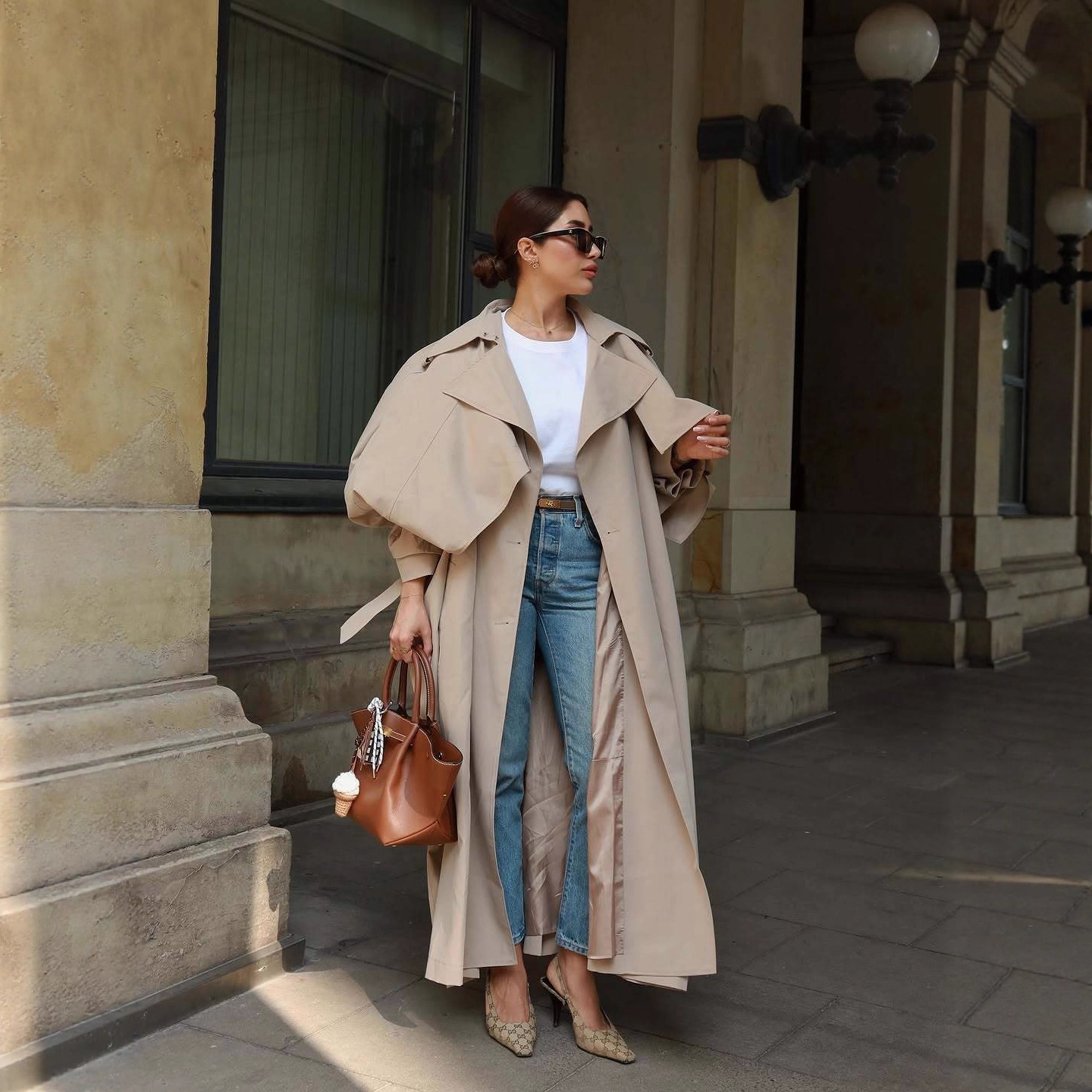 In-Stock 2025 Amazon Independent Site Cross-Border Foreign Trade Belt Extended Shawl Design Fashion Women's Trench Coat Jacket