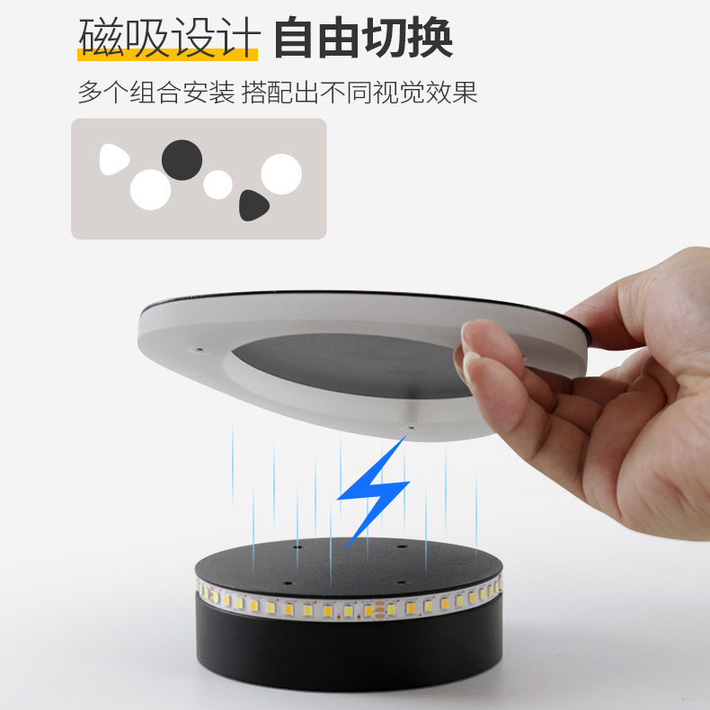 新型超薄型led磁気壁ランプ寝室ベッドサイドランプ防眩し目保護リビングルーム背景壁セット装飾照明器具|undefined