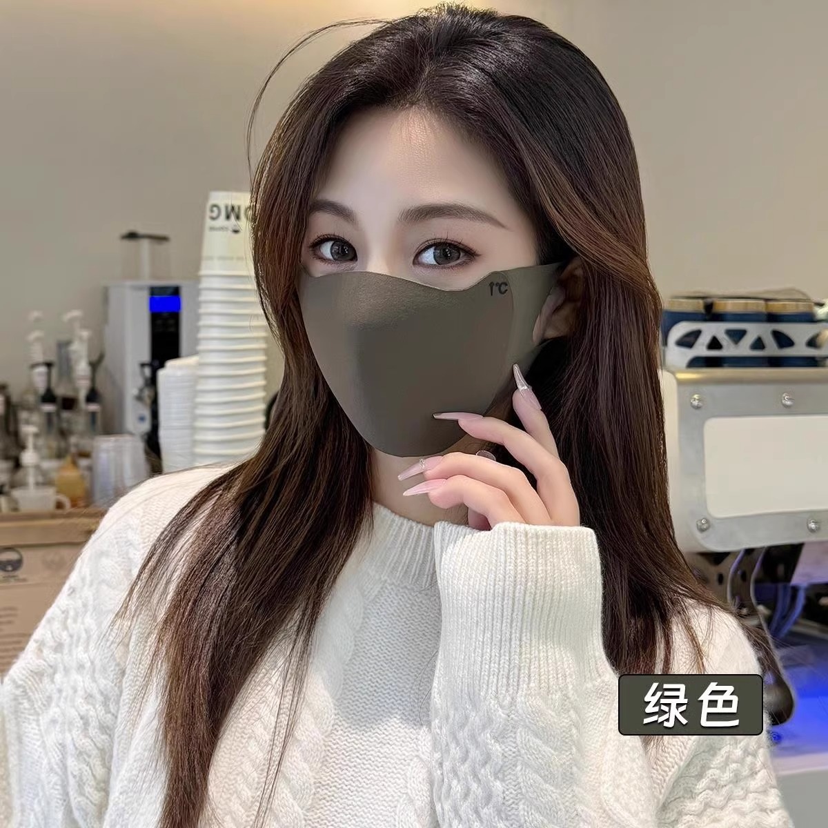 [UPF50+ 입체적인 얼굴 표현 및 작은 얼굴] - 축열 및 온도 잠금/걱정 없는 여행 밀리터리 그린 1개