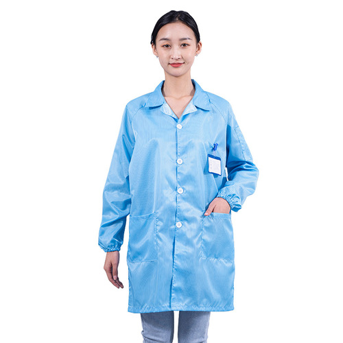 Anti-static lab coat for men with stripes, industrial factory protective clothing, anti-static, dust-proof, for women in clean rooms.