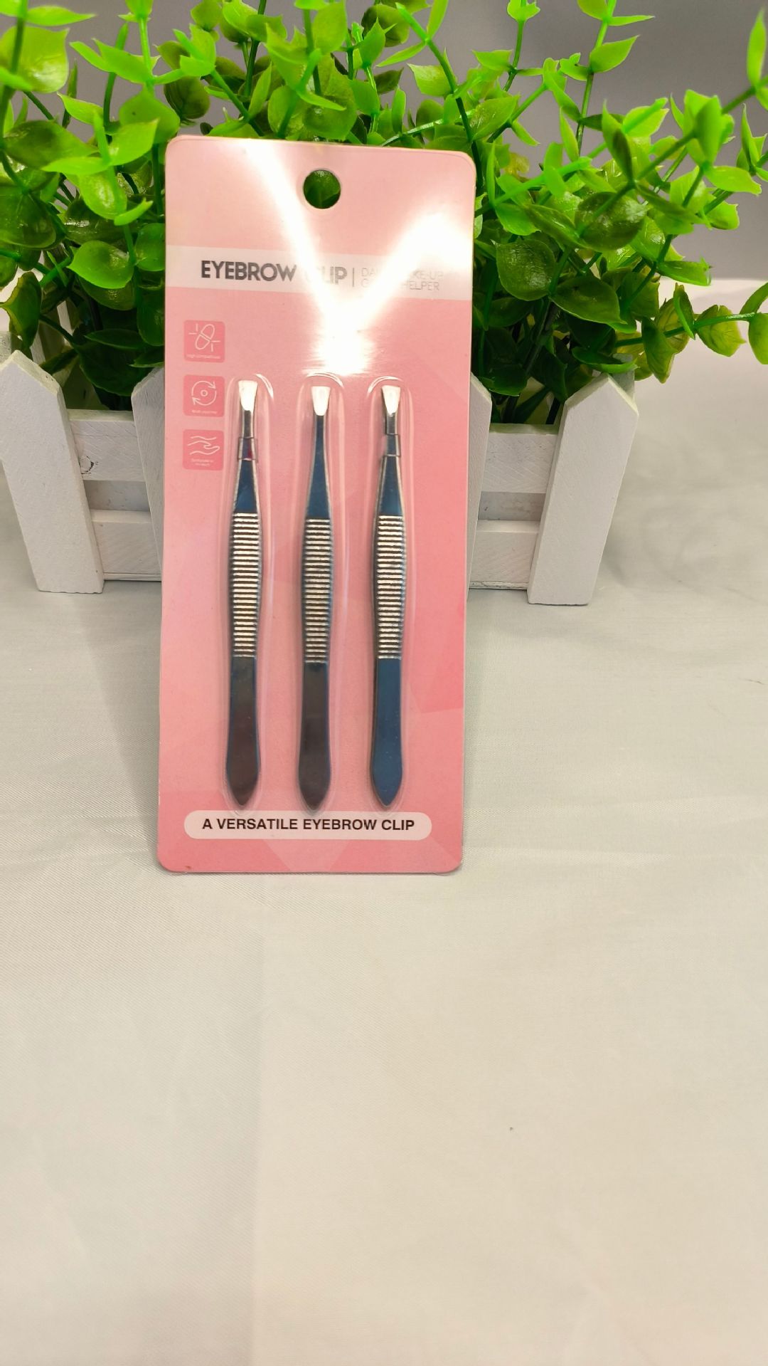 거울 강철 눈썹 클립 3개