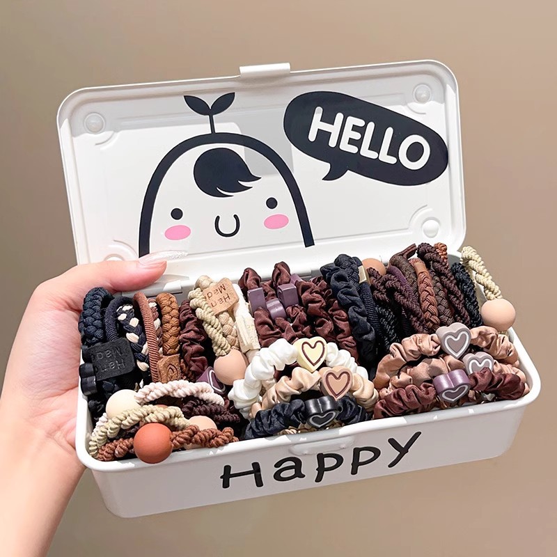 Cuerdas de cabello de alta calidad para mujeres 2025 nueva banda de correa de alta elasticidad duradera curry anillo de cabello simple cuerda de cola de caballo alta