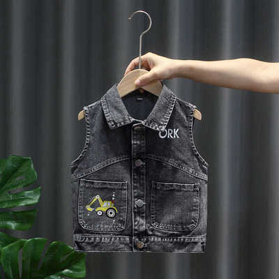 children Vest spring and autumn Boy cowboy Vest Spring baby Exorcism vest Children handsome Cardigan jacket