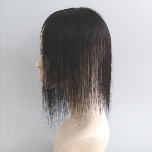 Headpiece Mechanism Top Hairpiece Real Human Hair Breathable Natural Side Part Concealer For Gray Hair Long Hair Piece Cover