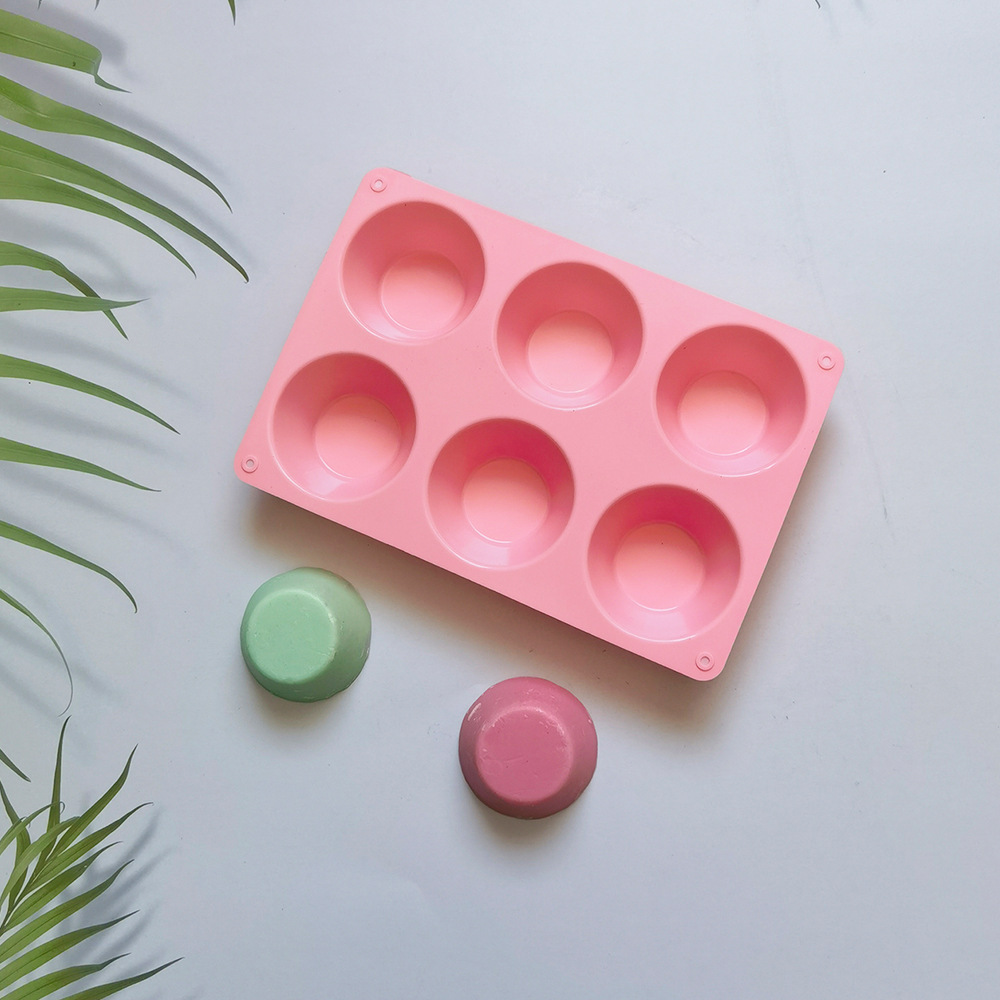6 torta de torta 6 molde de silicona pastel helado pudín molde de postre jabón utensilios