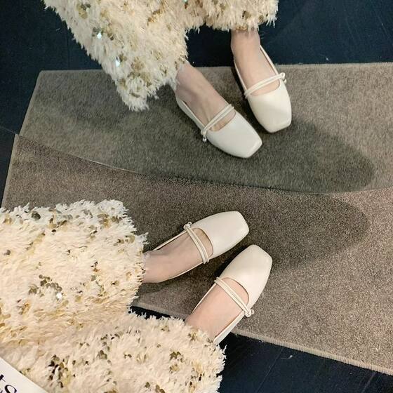 Mary Jane Fairy High-end Flat Pumps Women's 2024 Spring and Autumn New Niche Elegant Late Evening Breeze Grandma Shoes