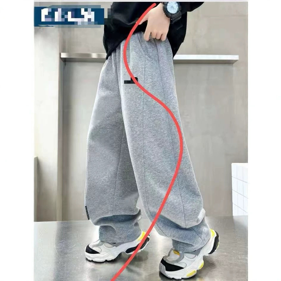【品牌好物】休闲时尚女童，男童弯刀裤儿童阔腿裤 童装厂家批发实拍图