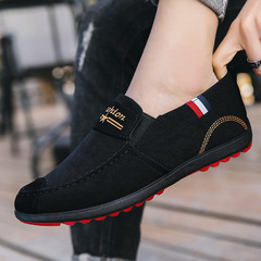 Seasonal Bestselling Canvas Shoes for Men, Lazy Shoes, Men's Casual Solid Color Slip-On Soft Sole Driving Shoes Wholesale