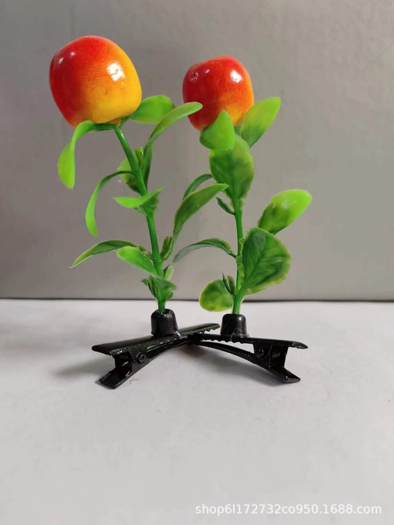 노란 사과 머리핀