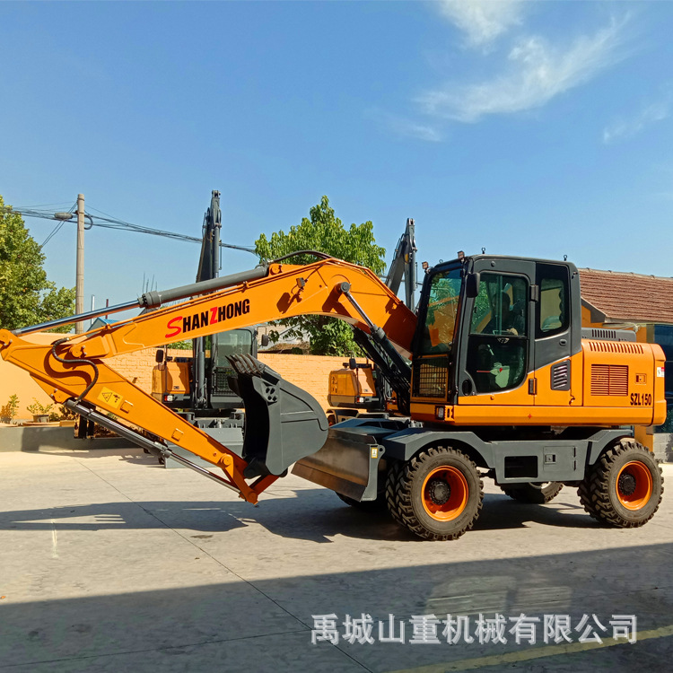 厂家直供15吨山重液压挖掘机 150轮式挖机 全液压自动档好操作