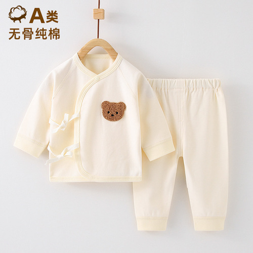 Baby clothes, pure cotton, category A, spring and autumn set, baby pajamas, two-piece set, newborn monk suit, spring and summer split body