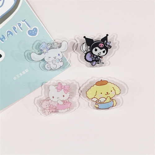 Sanrio Acrylic Cartoon Clip Office Supply Fixed Material Exam Organizing Transparent Swallowtail Clip Dalmatian Dog PP Clip