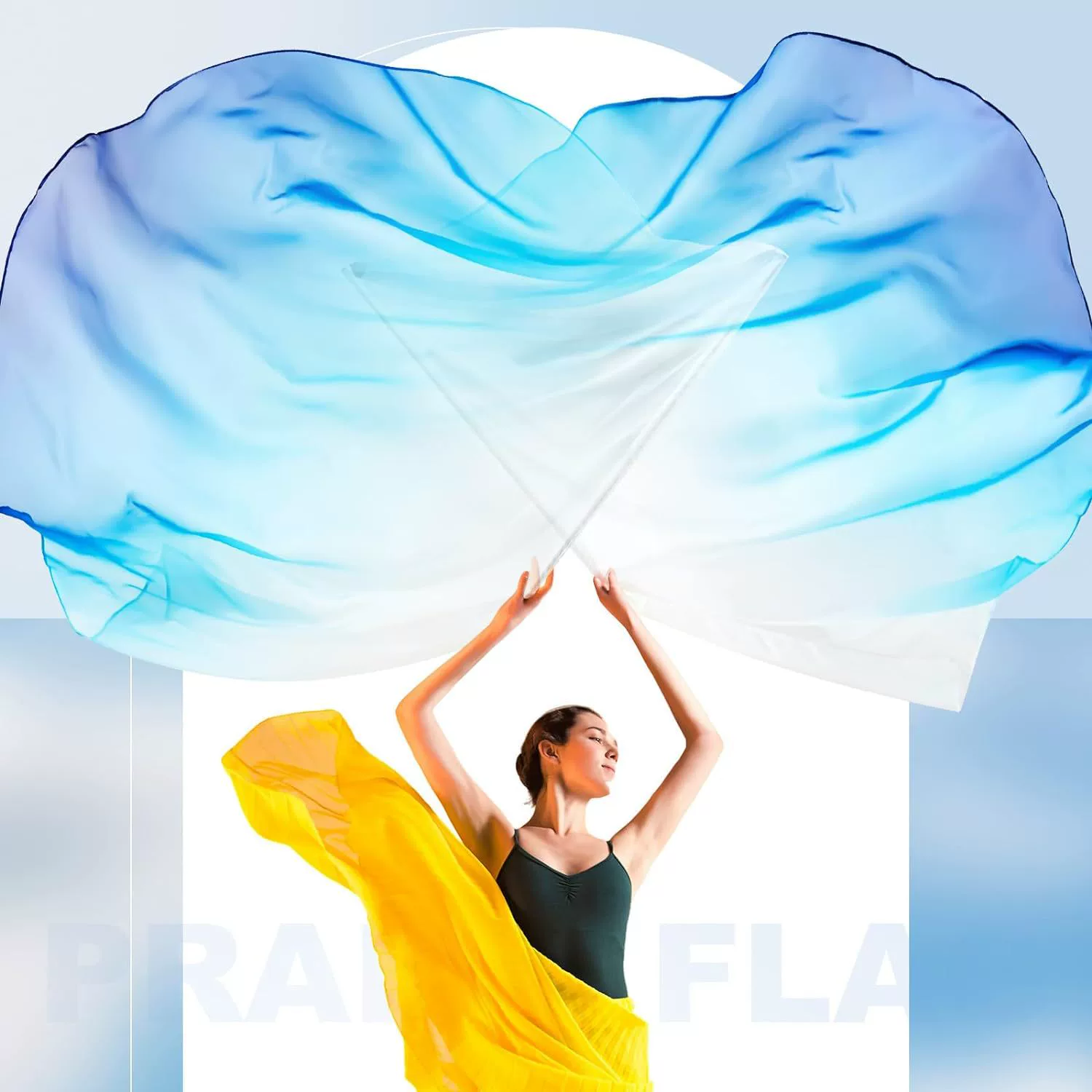 Новый танцевальный реквизит градиент полукруглый флаг чернил ручной флаг игры