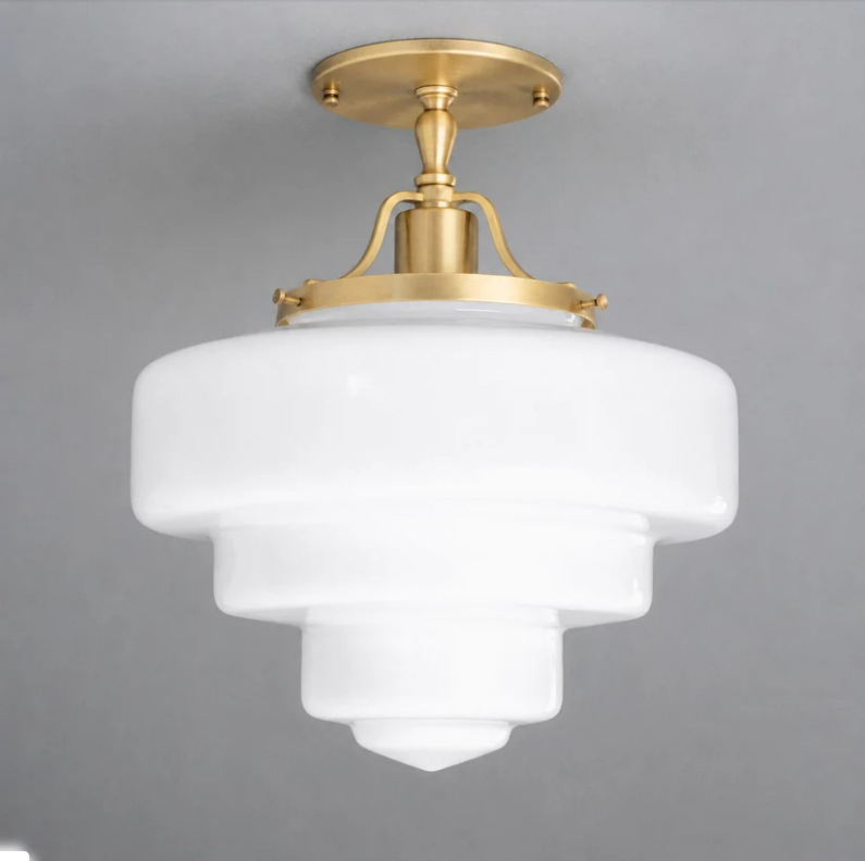 American retro multi-layer glass farmhouse ceiling light, suitable for corridors, bedrooms, living rooms, kitchens, etc
