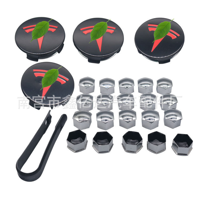 Adecuado para Tesla tapa protectora de la rueda cubierta del tornillo del cubo de la rueda Modificación del neumático cubierta decorativa a prueba de polvo cubierta antioxidante