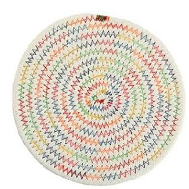 Posavasos de cuerda de algodón de 12 cm de color circular