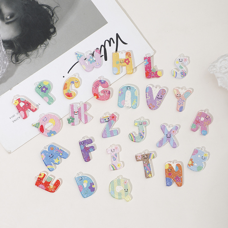 In stock handmade cream color English letters diy children's early education jewelry accessories bracelet weaving wholesale