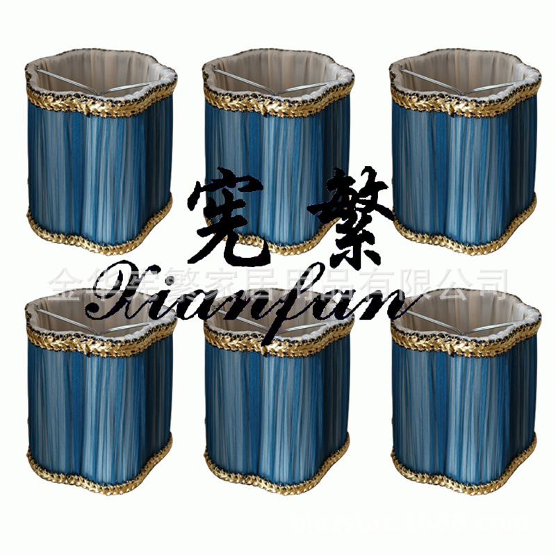 11x14,5x12,5 azul oscuro Plum Blossom clip bombilla sombra (paquete de 6)