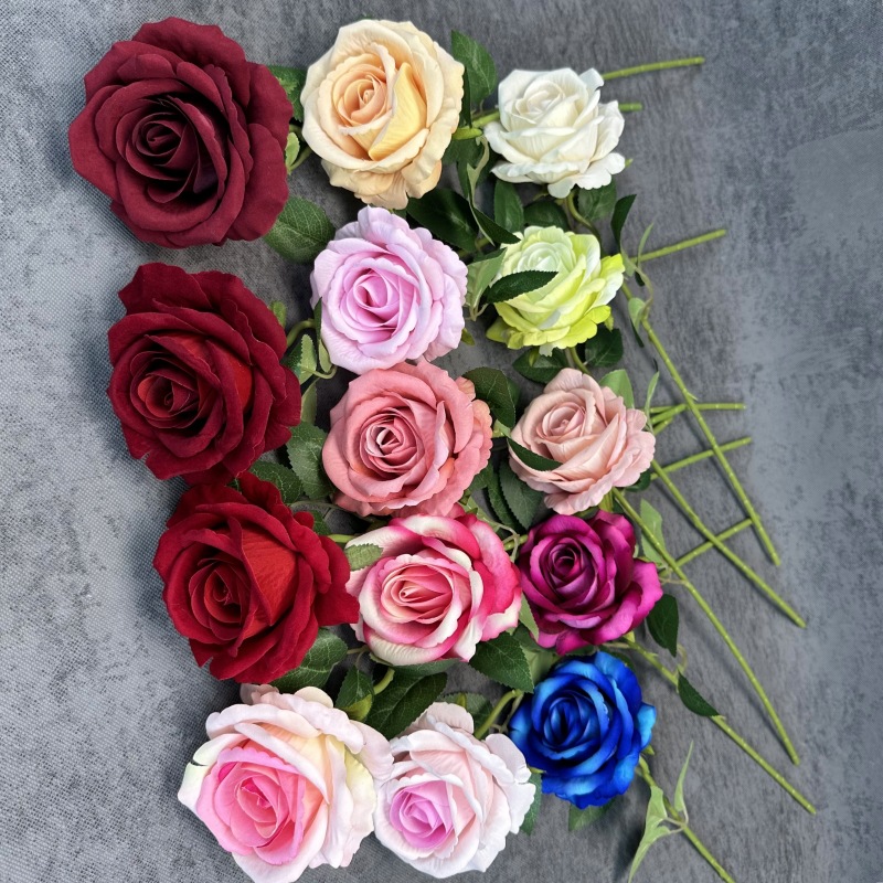 Rosas de tela única flores de tela