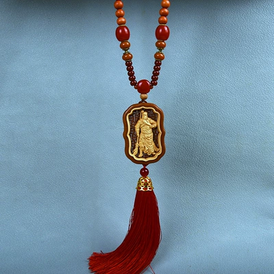 Tag Eight Patron Saints Car: Car hanging - loyal-and-righteous-guan-gong-bead-chain-style
